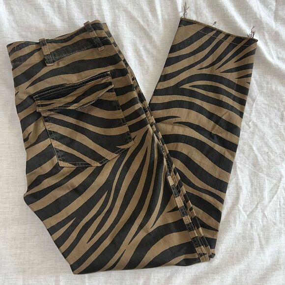 NILI LOTAN Jenna Pants Tiger Print Straight Leg  Low Rise Size 2 or 27 - Picture 11 of 15